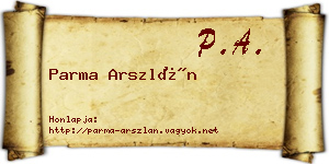 Parma Arszlán névjegykártya